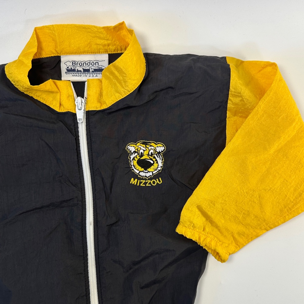 VTG Mizzou Tiger Toddler 2T Sports Windbreaker Made in USA MU‎